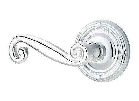 Emtek Rustic Lever With Ribbon & Reed Rosette Polished Chrome