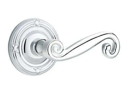 Emtek Rustic Lever With Ribbon & Reed Rosette Polished Chrome