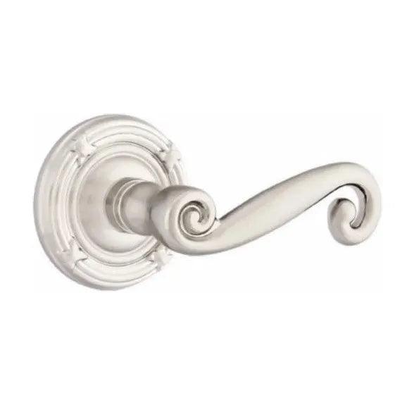 Emtek Rustic Lever With Ribbon & Reed Rosette Satin Nickel