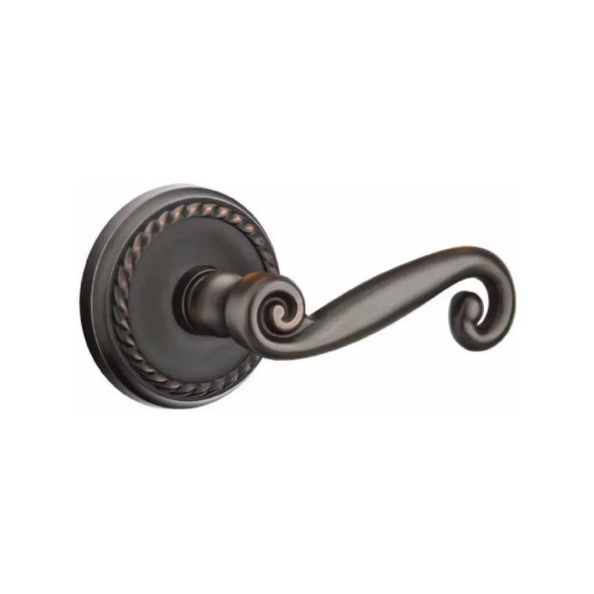 Emtek Rustic Lever With Rope Rosette Oil Rubbed Bronze