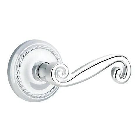 Emtek Rustic Lever With Rope Rosette Polished Chrome