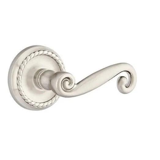 Emtek Rustic Lever With Rope Rosette Satin Nickel