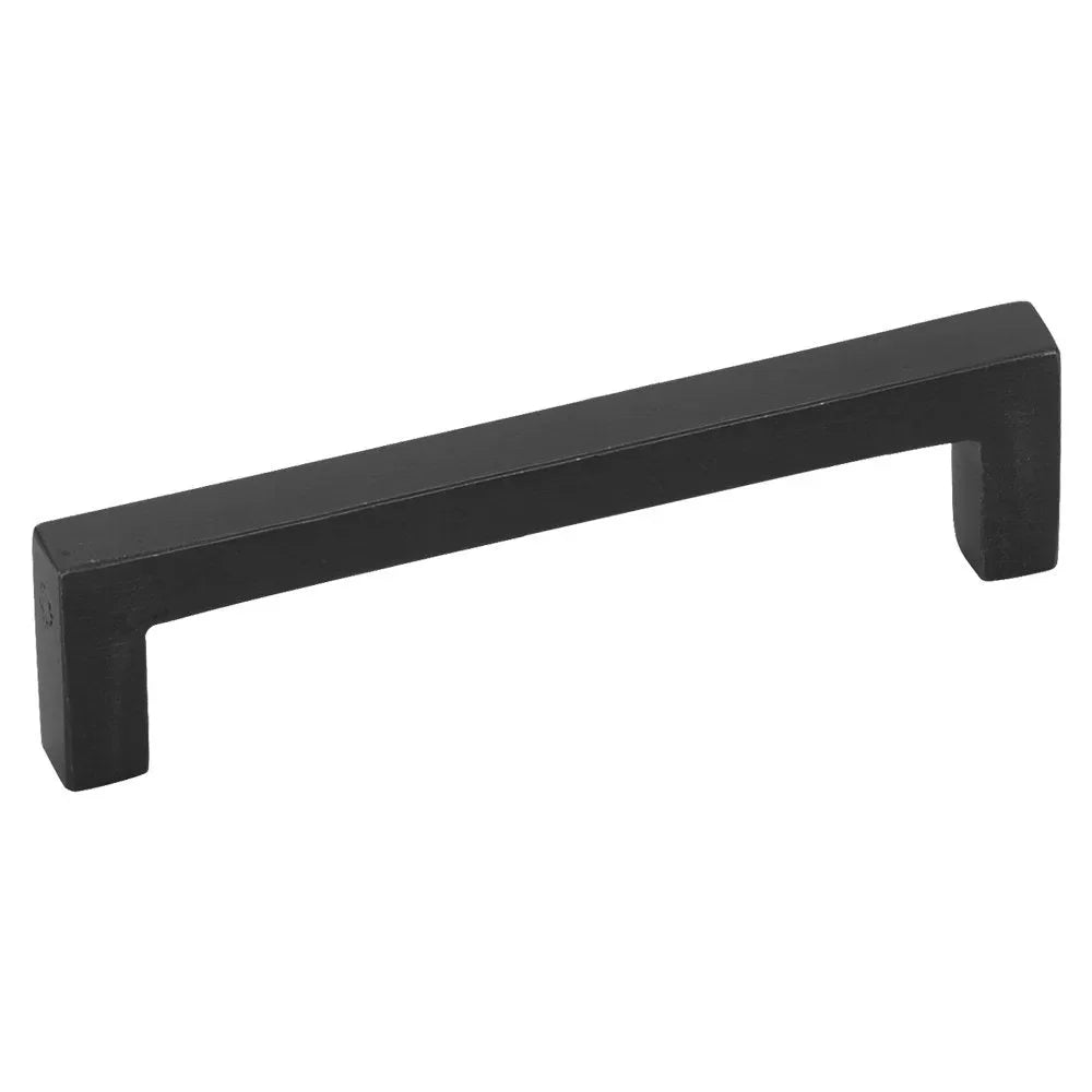 The Emtek Rustic Modern Cabinet Pull, 5" Center to Center in Flat Black Bronze Patina finish