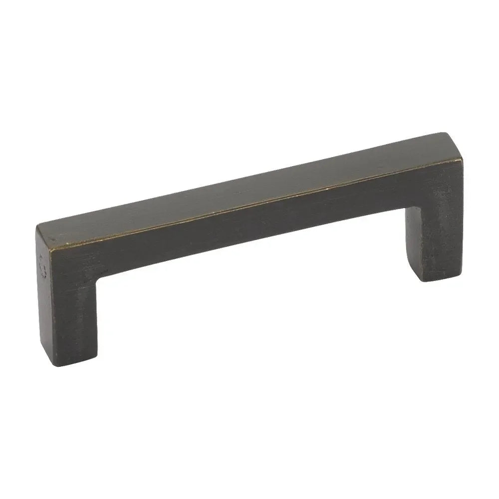 The Emtek Rustic Modern Cabinet Pull, 4" Center to Center in Medium Bronze Patina finish