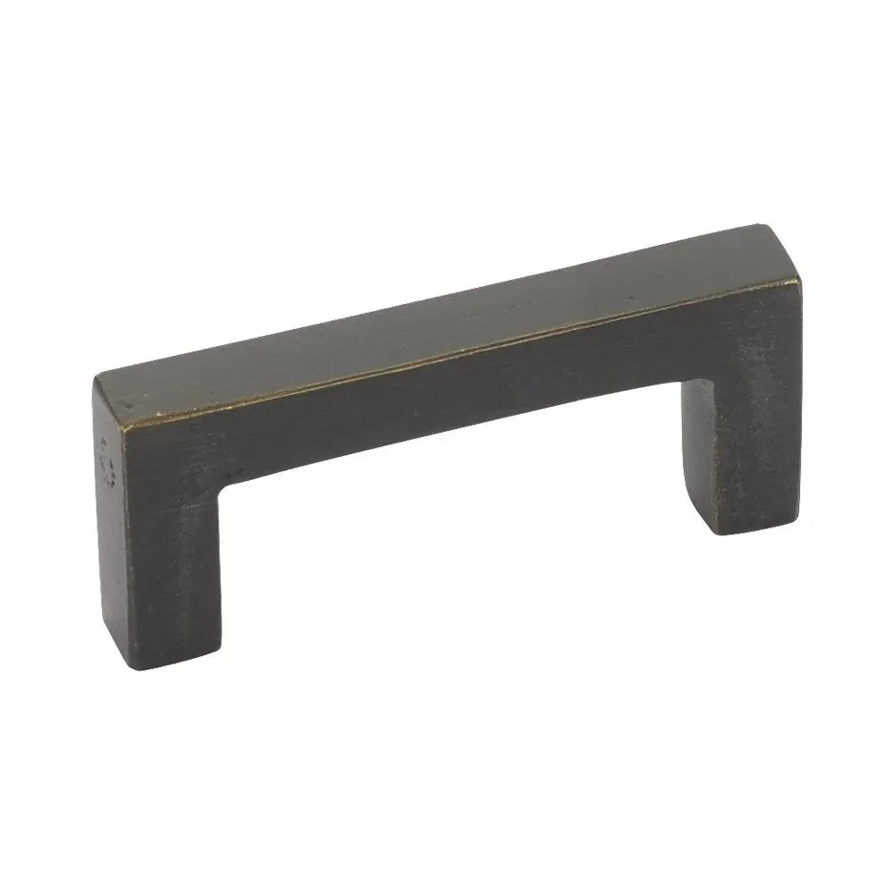 The Emtek Rustic Modern Cabinet Pull, 3 1/2" Center to Center in Medium Bronze Patina finish
