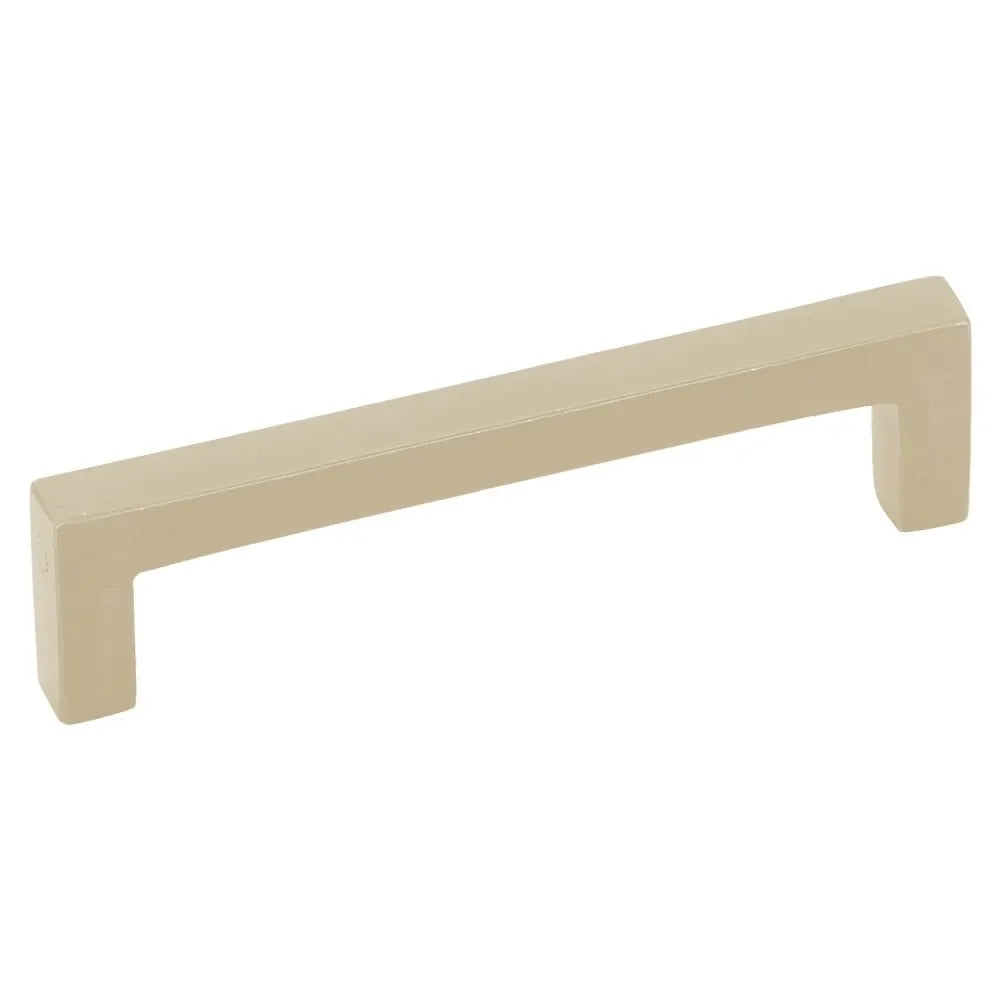 The Emtek Rustic Modern Cabinet Pull, 5" Center to Center in Tumbled White Bronze finish