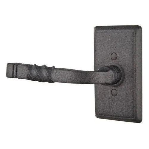 Emtek San Carlos Lever with Wrought Steel #3 Rosette Flat Black Steel