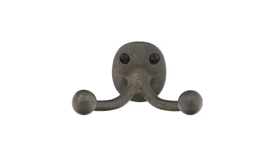 Emtek Sandcast Bronze Double Hook Medium Bronze Patina