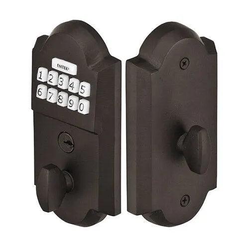 Emtek Sandcast Bronze Electronic Keypad Deadbolt in Medium Bronze Patina finish