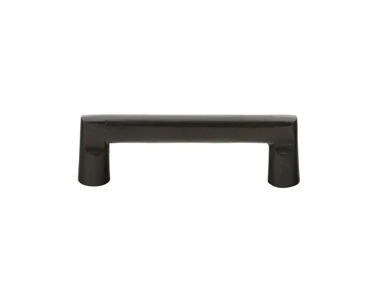 The Emtek Sandcast Bronze Rail Cabinet Pull, 3" Center to Center in Flat Black Bronze Patina finish