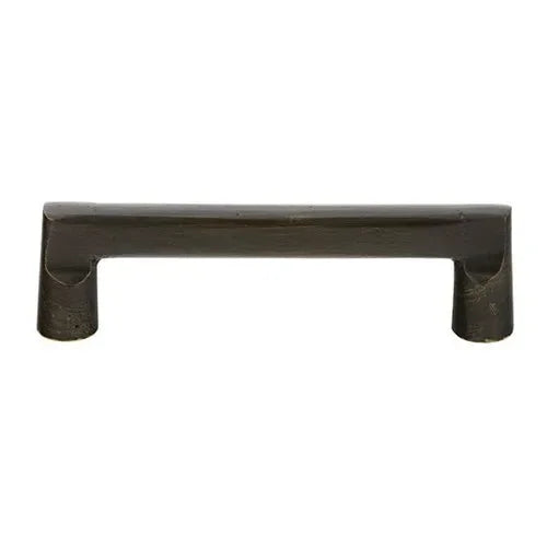 The Emtek Sandcast Bronze Rail Cabinet Pull, 3 1/2" Center to Center in Medium Bronze Patina finish