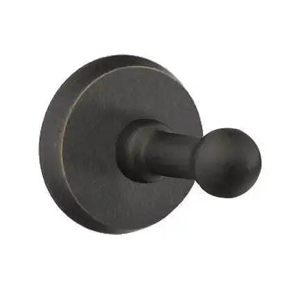 Emtek Sandcast Bronze Single Robe Hook with #2 Rosette Medium Bronze Patina