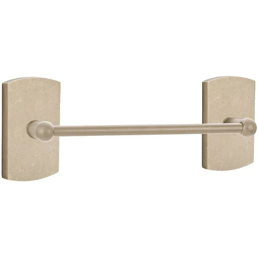 Emtek Sandcast Bronze Towel Bar with #4 Rosette 