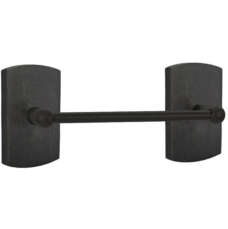 EmtekEmtek Sandcast Bronze Towel Bar with #4 Rosette in 