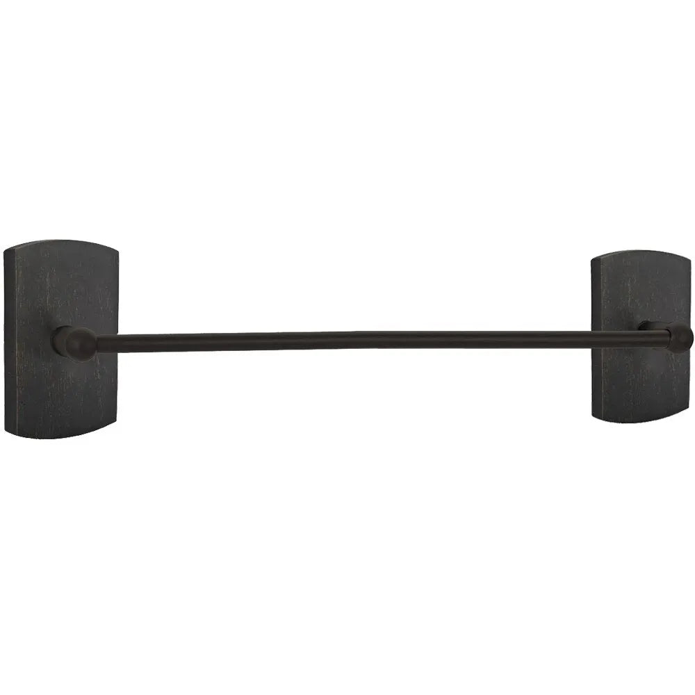 EmtekEmtek Sandcast Bronze Towel Bar with #4 Rosette in 