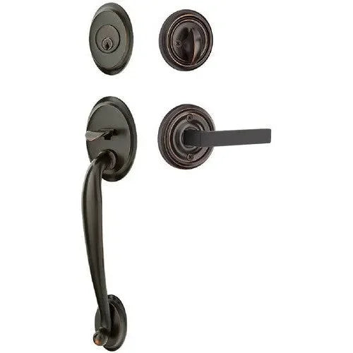EmtekEmtek Saratoga Tubular Entrance Handleset With Dumont Lever in 