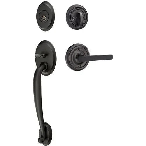 EmtekEmtek Saratoga Tubular Entrance Handleset With Freestone Lever in 