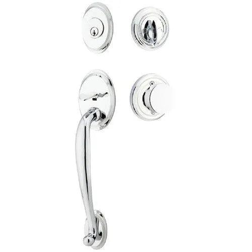 Emtek Saratoga Tubular Entrance Handleset With Round Knob Polished Chrome