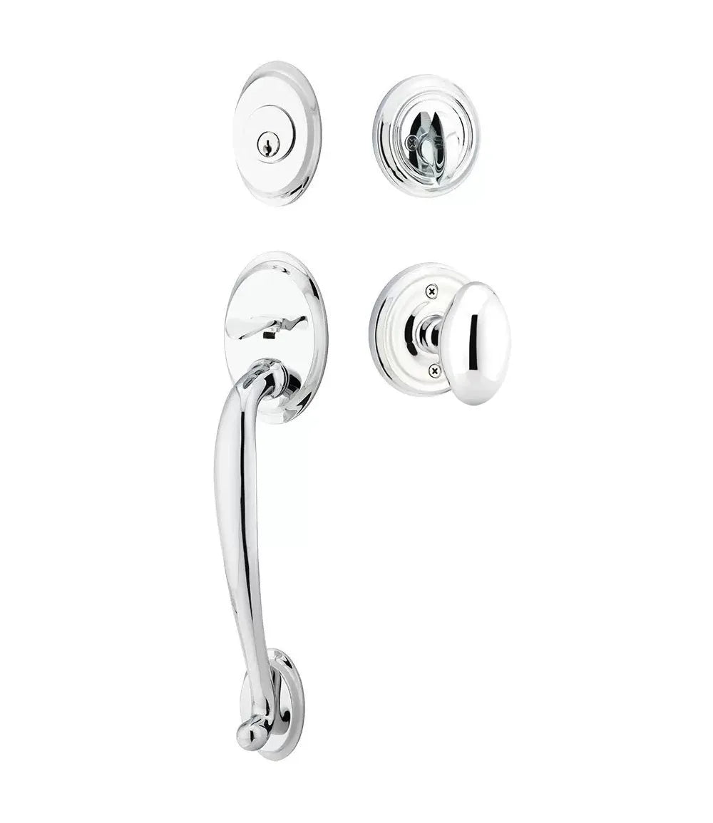 Emtek Saratoga Tubular Handleset with Egg Knob in Polished Chrome finish