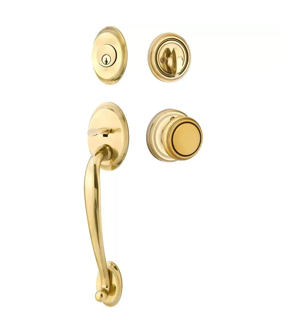Emtek Saratoga Tubular Handleset with Norwich Knob in French Antique finish