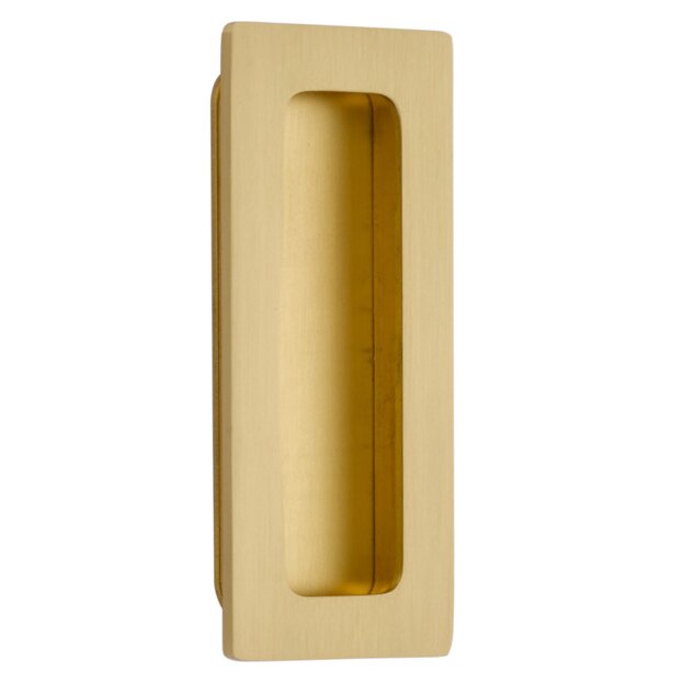 Emtek 4" Modern Rectangular Flush Pull in Satin Brass finish