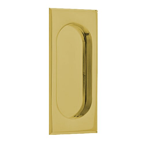 The Emtek 4" Rectangular Flush Pull in Satin Brass finish