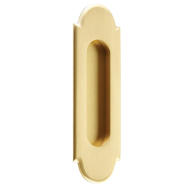 Emtek 6" #8 Flush Pull in Satin Brass finish