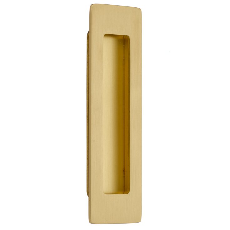 Emtek 6" Modern Rectangular Flush Pull in Satin Brass finish