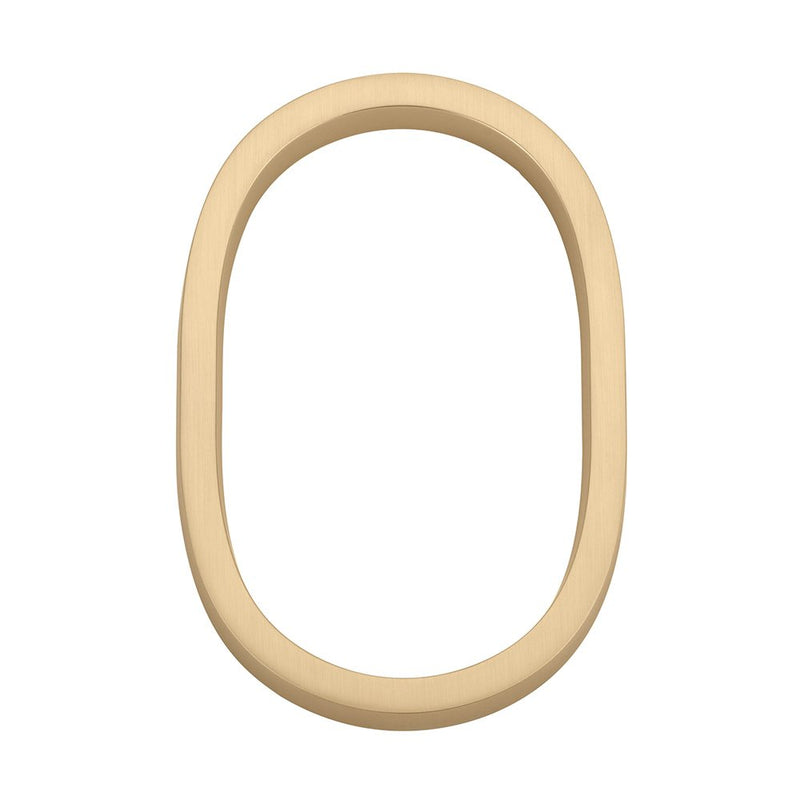 Emtek 7" Modern House Number, No. 0 in Satin Brass finish