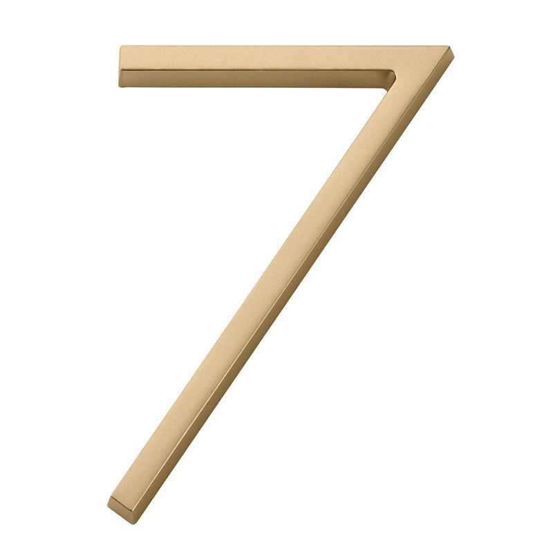 Emtek 7" Modern House Number, No. 7 in Satin Brass finish