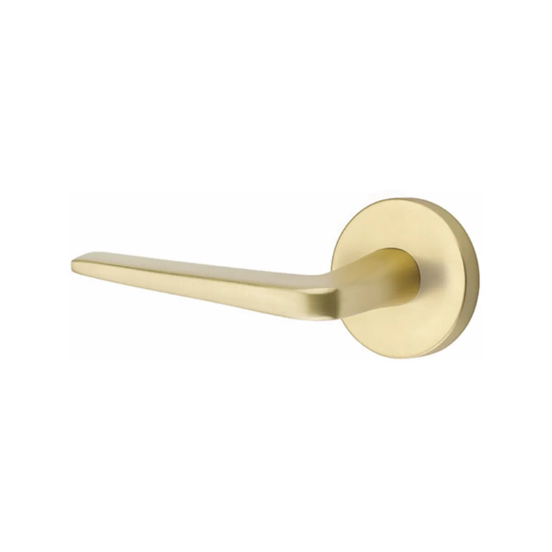 Emtek Athena Lever With Disk Rosette in Satin Brass finish