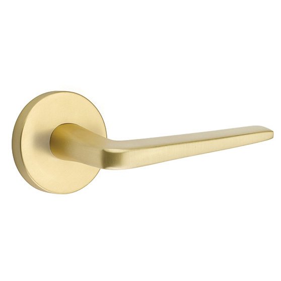 Emtek Athena Lever With Disk Rosette in Satin Brass finish