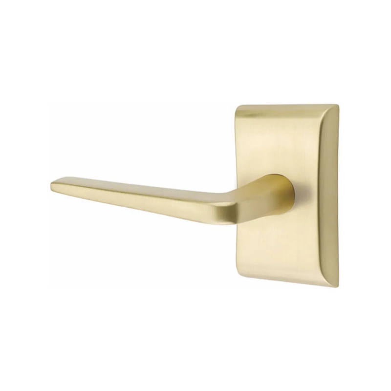 Emtek Athena Lever With Neos Rosette in Satin Brass finish