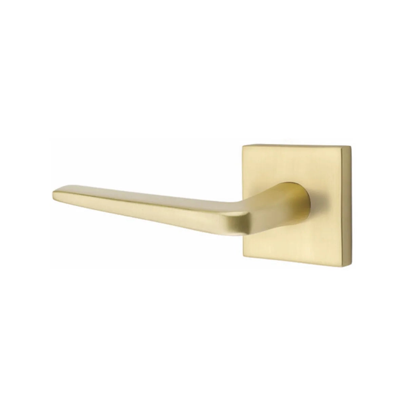 Emtek Athena Lever With Square Rosette in Satin Brass finish