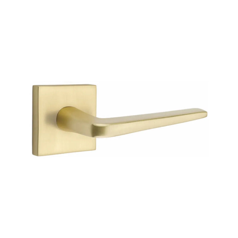 Emtek Athena Lever With Square Rosette in Satin Brass finish