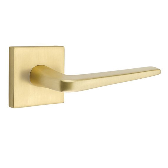 Emtek Athena Lever With Square Rosette in Satin Brass finish