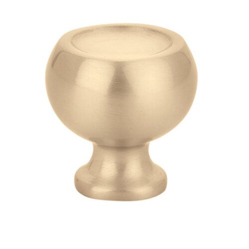 The Emtek Atomic Cabinet Knob in Satin Brass finish.