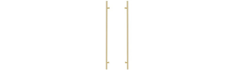 Emtek Back to Back 48" Round Door Pull in Satin Brass finish