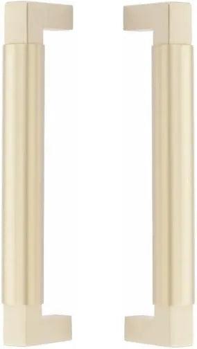 The Emtek Back to Back Hercules Smooth Door Pull, 8" Center to Center in Satin Brass finish
