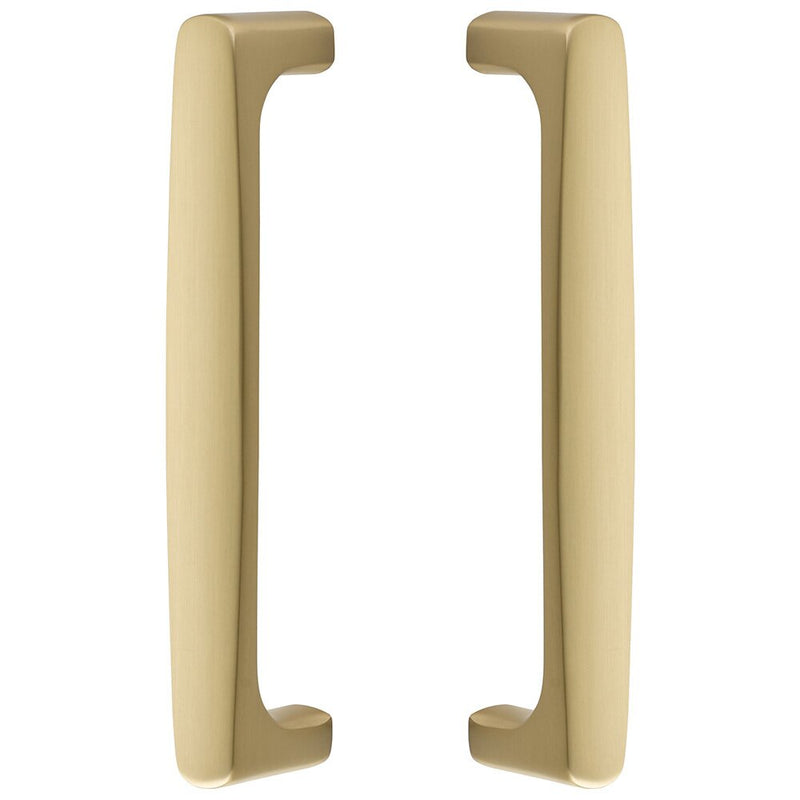 The Emtek Back to Back Urban Modern Door Pull, 8" Center to Center in Satin Brass finish