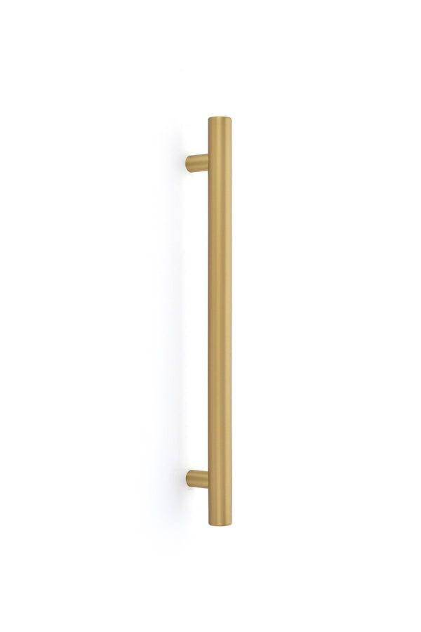 The Emtek Bar Appliance Pull, 12" Center to Center in Satin Brass finish