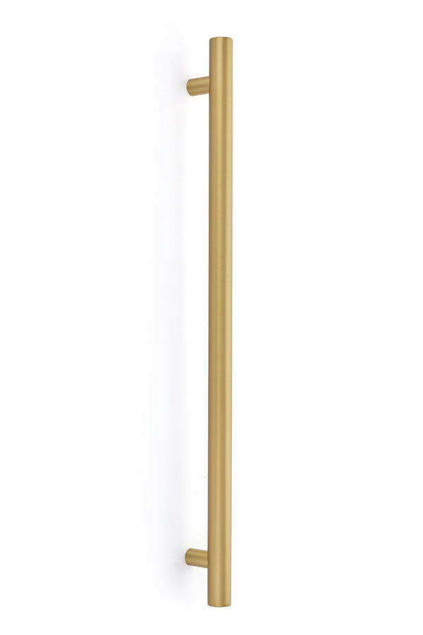 The Emtek Bar Appliance Pull, 18" Center to Center in Satin Brass finish