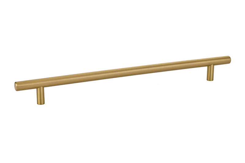 The Emtek Bar Cabinet Pull, 10" Center to Center in Satin Brass finish