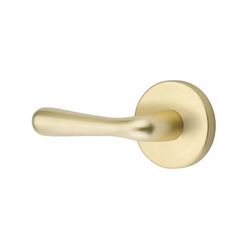 Emtek Basel Lever With Disk Rosette in Satin Brass finish