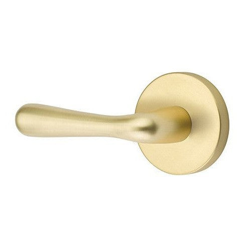 Emtek Basel Lever With Disk Rosette in Satin Brass finish