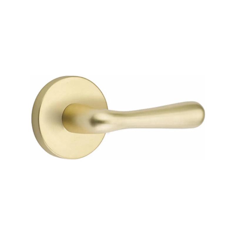 Emtek Basel Lever With Disk Rosette in Satin Brass finish