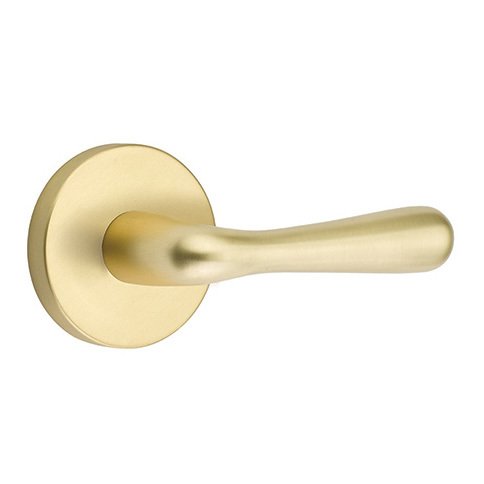 Emtek Basel Lever With Disk Rosette in Satin Brass finish