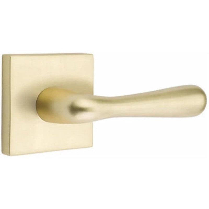 Emtek Basel Lever With Square Rosette in Satin Brass finish