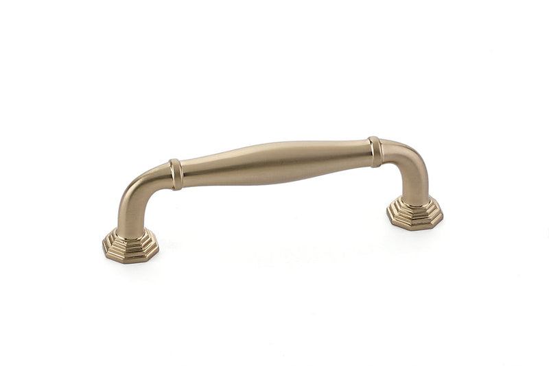 The Emtek Blythe Cabinet Pull, 3 1/2" Center to Center in Satin Brass finish