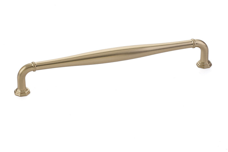 The Emtek Blythe Cabinet Pull, 8" Center to Center in Satin Brass finish